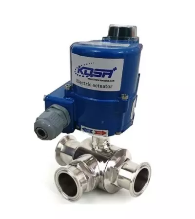 van-bi-3-nga-inox-vi-sinh-dieu-khien-dien-kosaplus Van bi 3 ngã inõ vi sinh điều khiển điện kosaplus