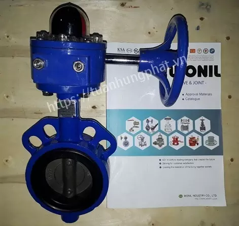 van_buom_tay_quay_han_quoc_dn100 van bướm hàn quốc tay quay DN100