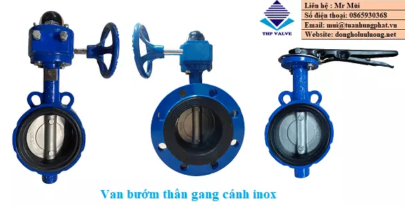 Van bướm thân gang cánh inox