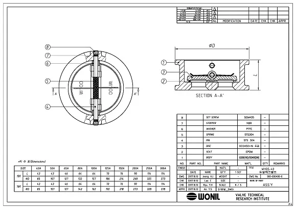 van_mt_chiu_cnh_bm Bản Vẽ Kỹ Thuật Van Một Chiều Cánh Bướm Wonil Hàn Quốc