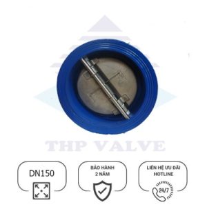Van 1 chiều cánh bướm gang cánh inox DN150