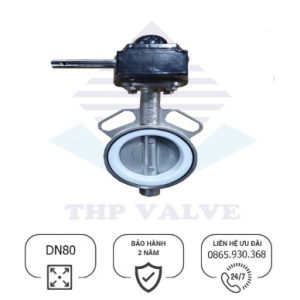 Van bướm inox 304 tay quay DN80