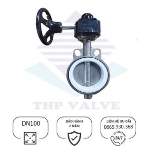 van bướm inox 304 tay quay DN100