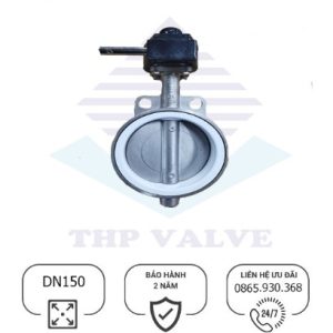 Van bướm inox 304 tay quay DN150