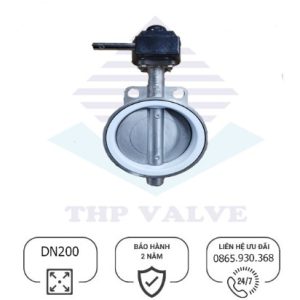 Van bướm inox 304 tay quay DN200