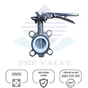Van bướm inox tay gạt DN50