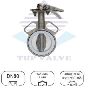 Van bướm inox tay gạt DN80