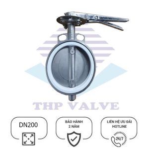 Van bướm inox tay gạt DN200